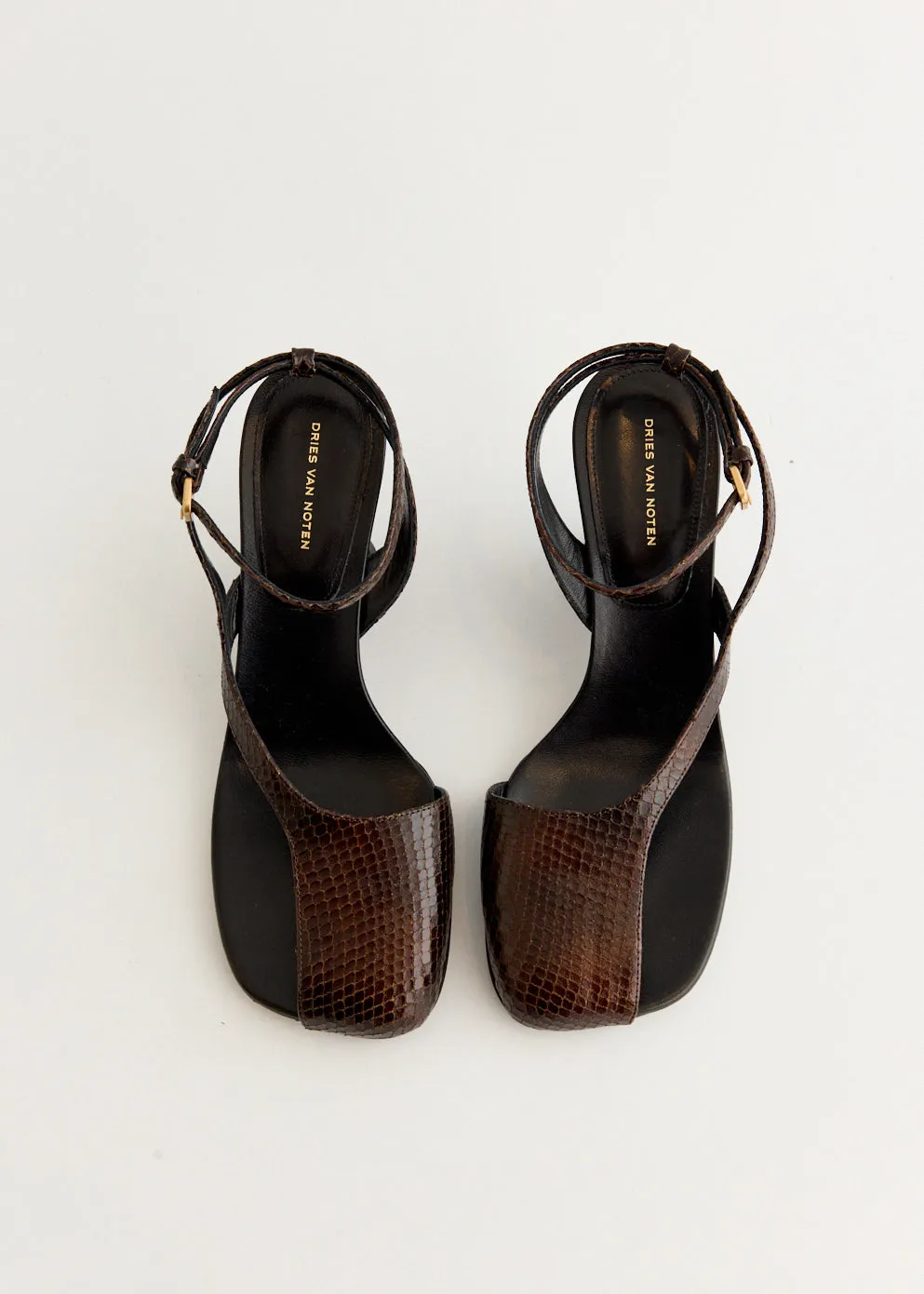 Snake-Effect Wedge Heels Neutral Vibe Urban Utility