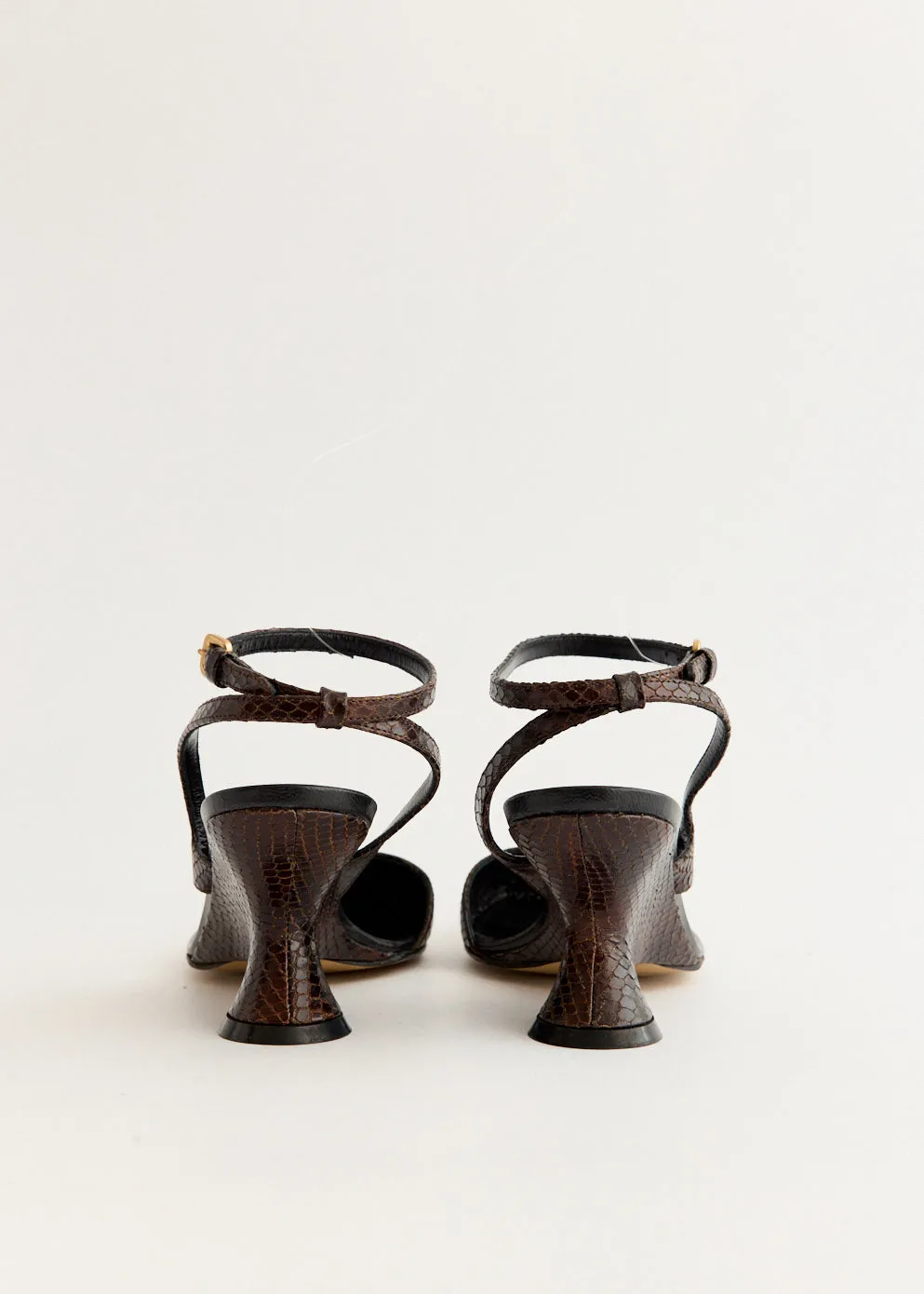 Dry Touch Grip Control Snake-Effect Wedge Heels