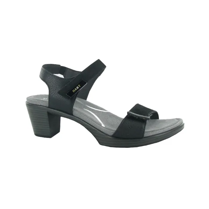 Womens Naot Intact in Black Velvet/Soft Black/Jet Black Criss Cross Straps