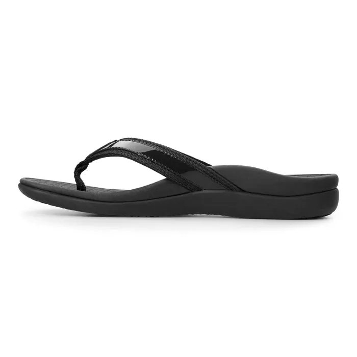 Chic Straps All-day Comfort Womens Vionic Tide II Toe Post Sandal Black