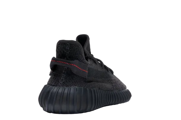 YZY Boost 350 V2 Static Black (Reflective) with elastic bands