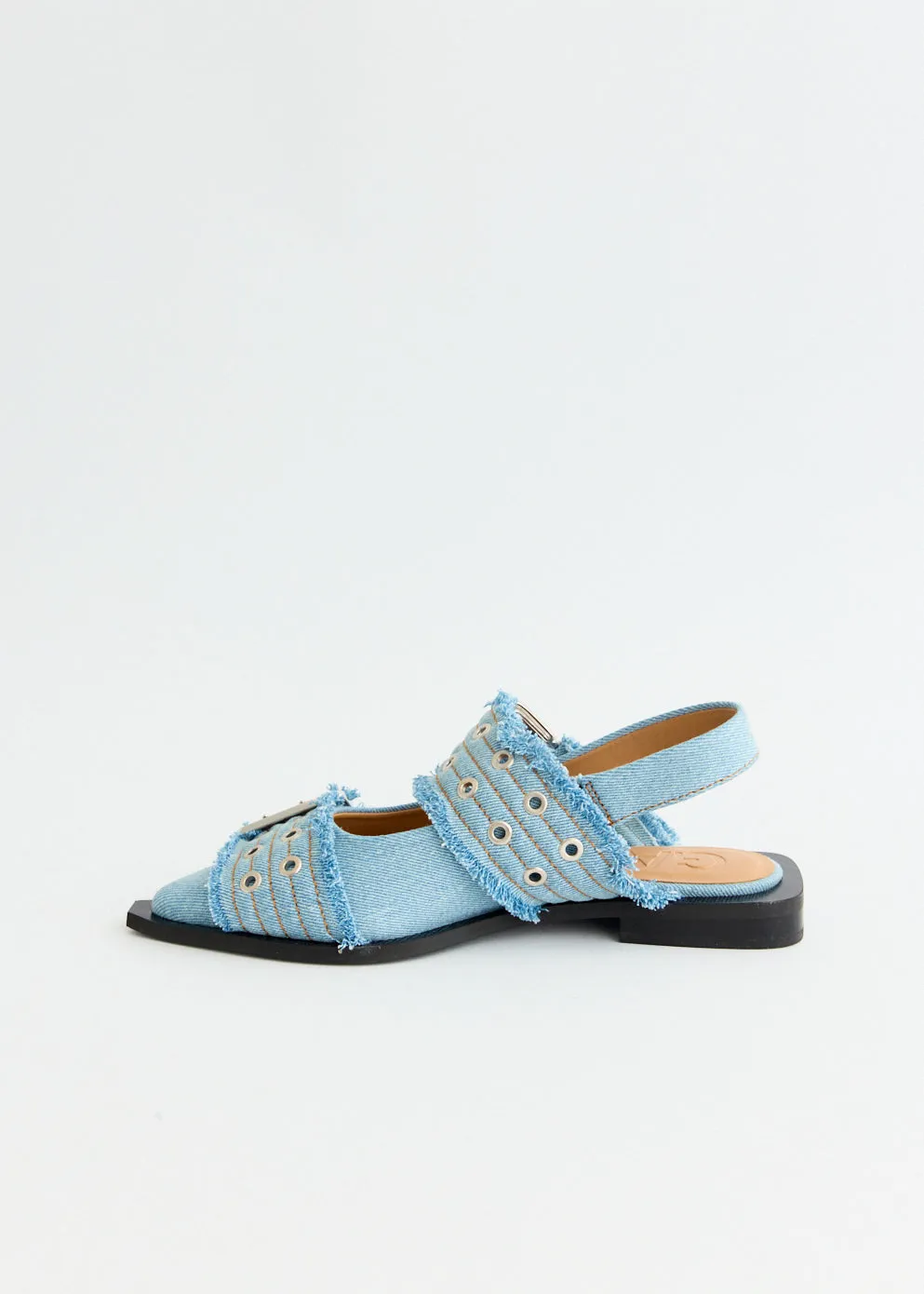 Denim Charms Feminine Buckle Ballerinas Flat Comfort