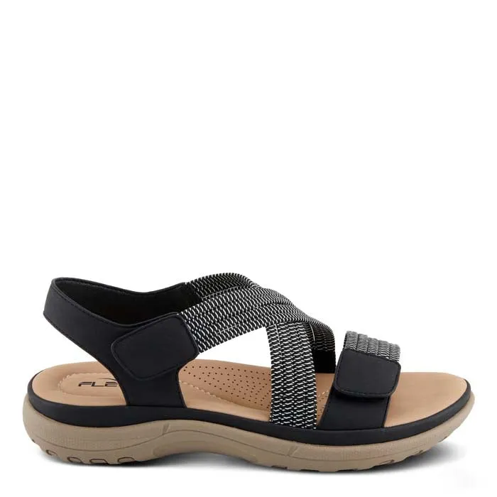 Pool Fun Sandal Clasps Womens Flexus Crossbeam in Black