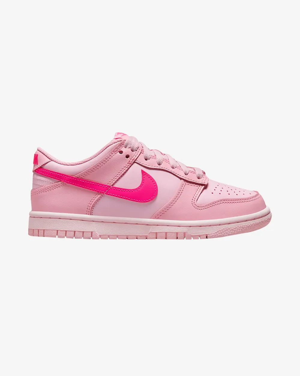 NIKE DUNK LOW GS TRIPLE PINK Elastic Lacing