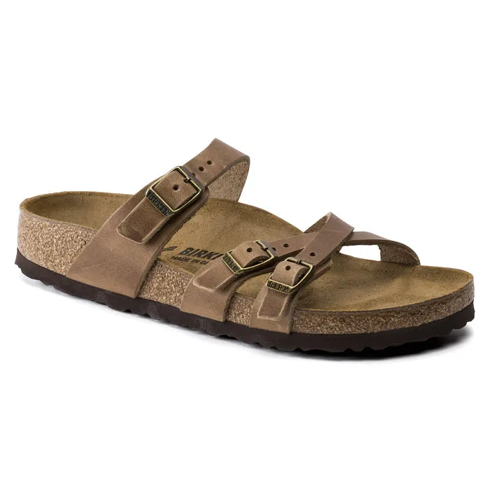 Womens Birkenstock Franca Oiled Narrow Tobacco Stone Glow Sunset Hour