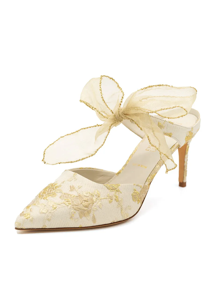 thin - soled Unbeatable flexibility Elvie Pointed Toe Pump Brocade