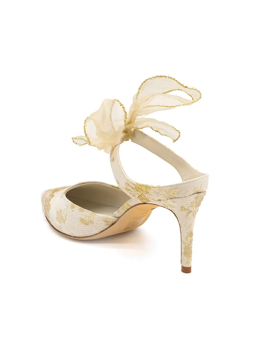 Elvie Pointed Toe Pump Brocade Cool Design modern - style