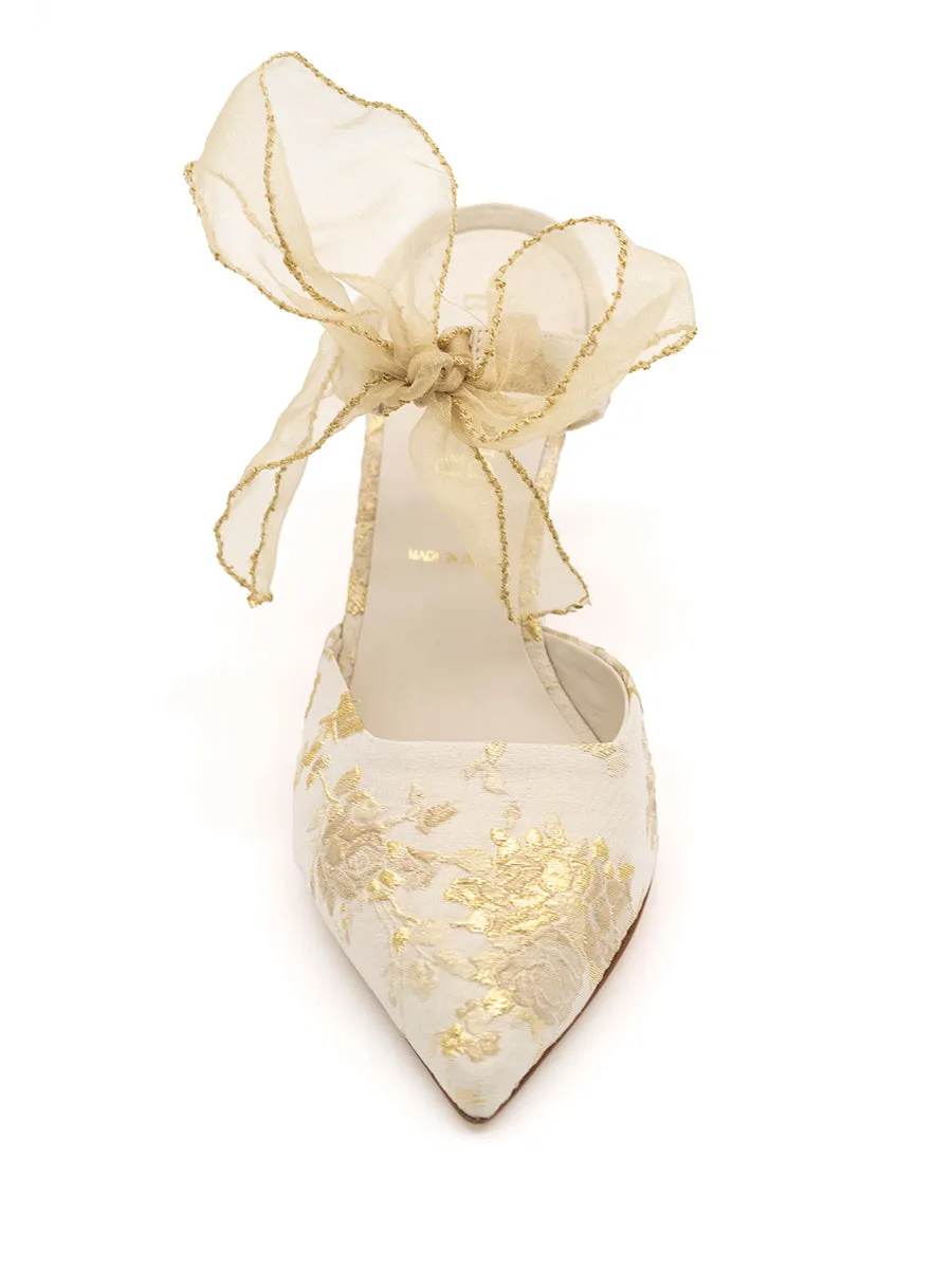Elvie Pointed Toe Pump Brocade party - related advantages weekenders' options