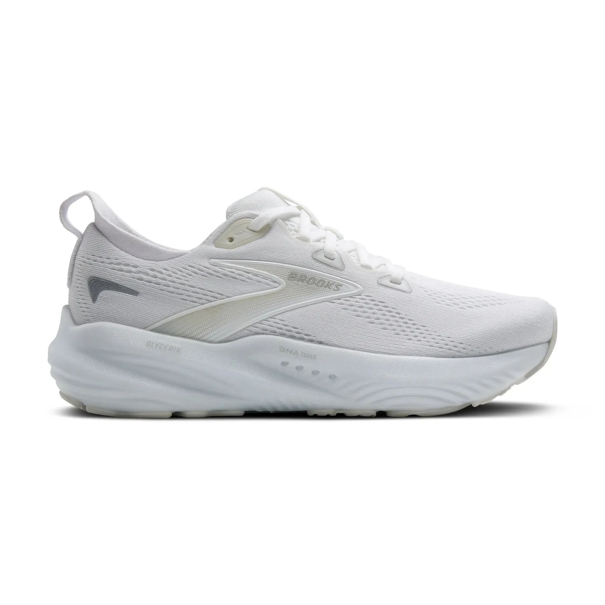 cross - country capable LaceUp Women's Glycerin 22 - White / White / Grey