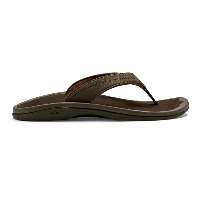 Womens Olukai Ohana Black/Dark Shadow Non-Slip Grip Walk Flow