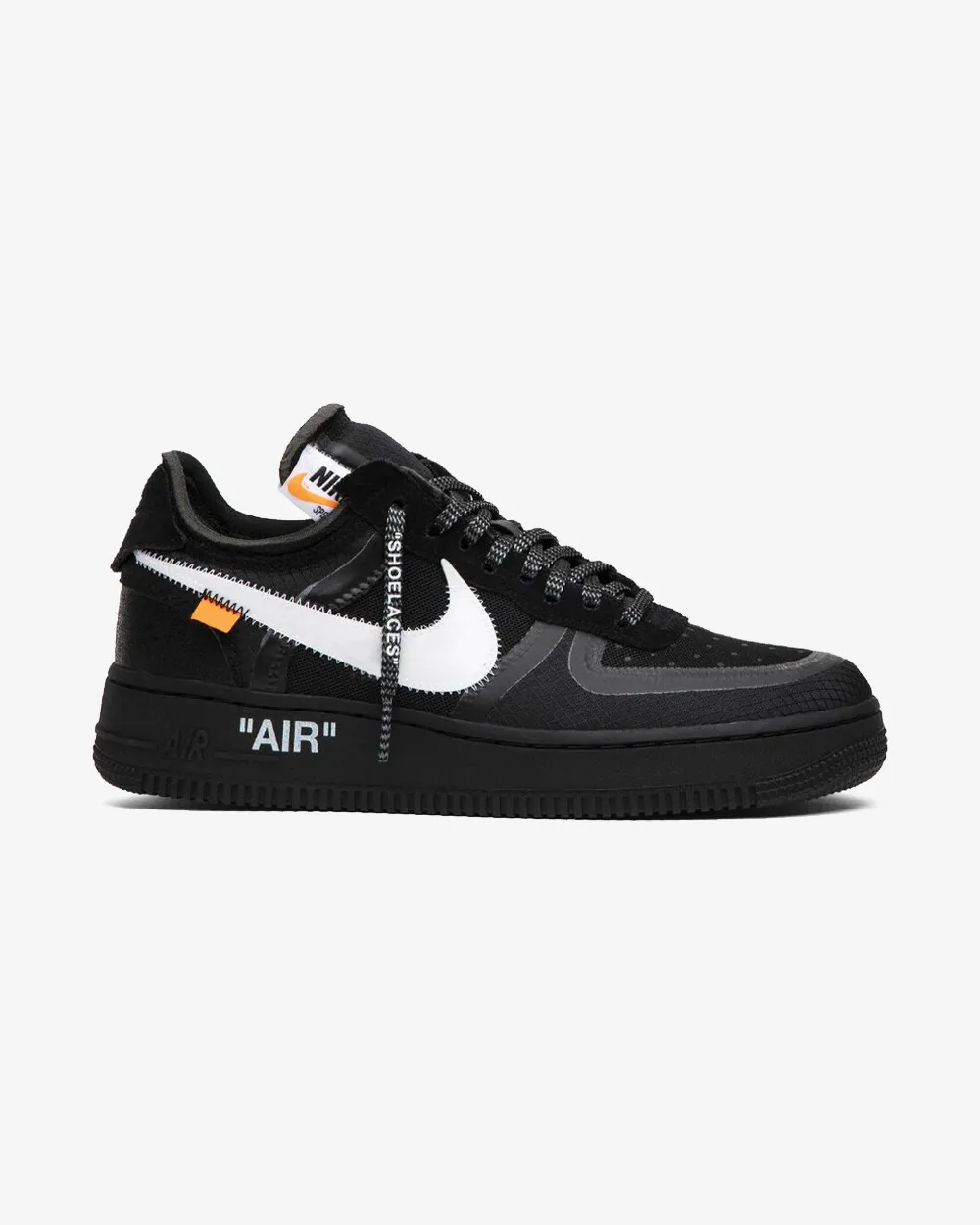 NIKE X OFFWHITE AIR FORCE ONE 2.0 BLACK LOW Cushioned Comfort Slip Control