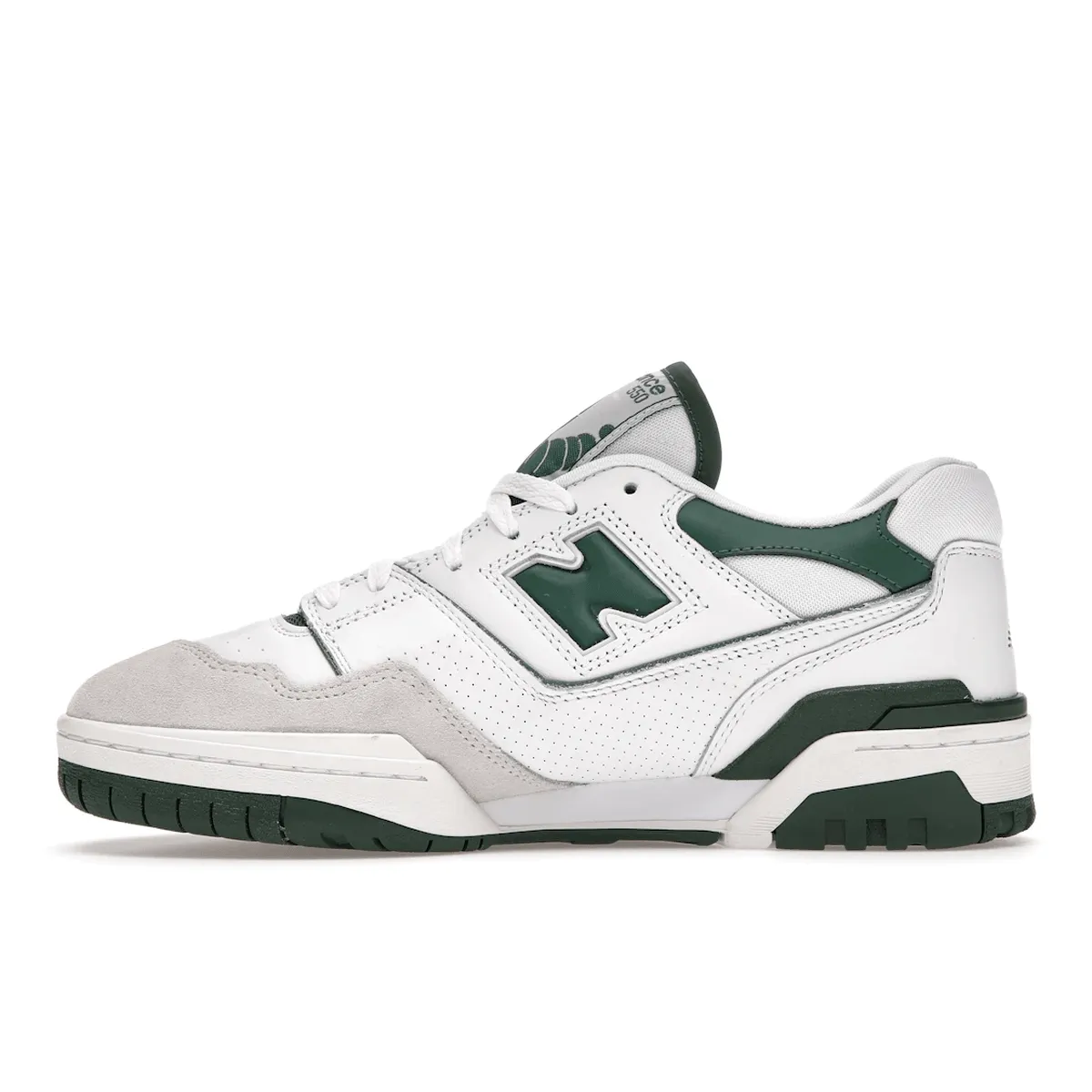 New Balance 550 White Green Breathable Knit Fabric Fit Flex