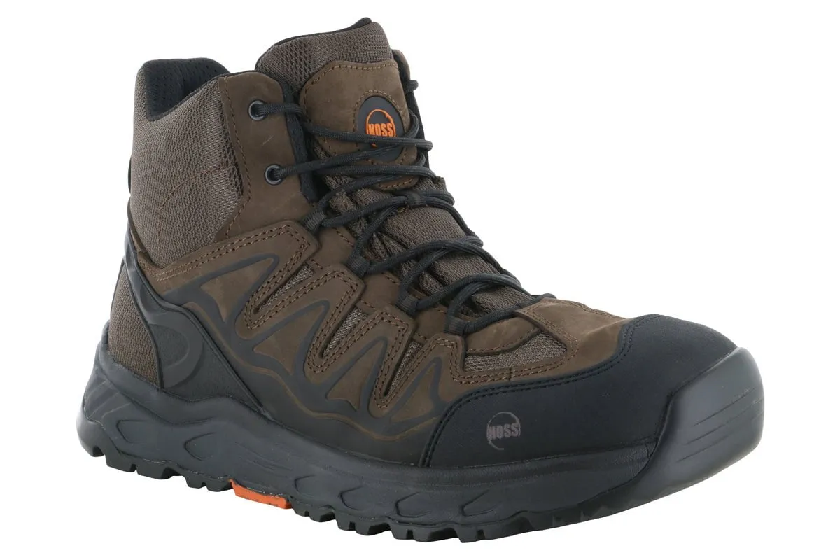 Multi Terrain Slip   Resistant Lug Hoss Eric Hi Soft Toe Brown