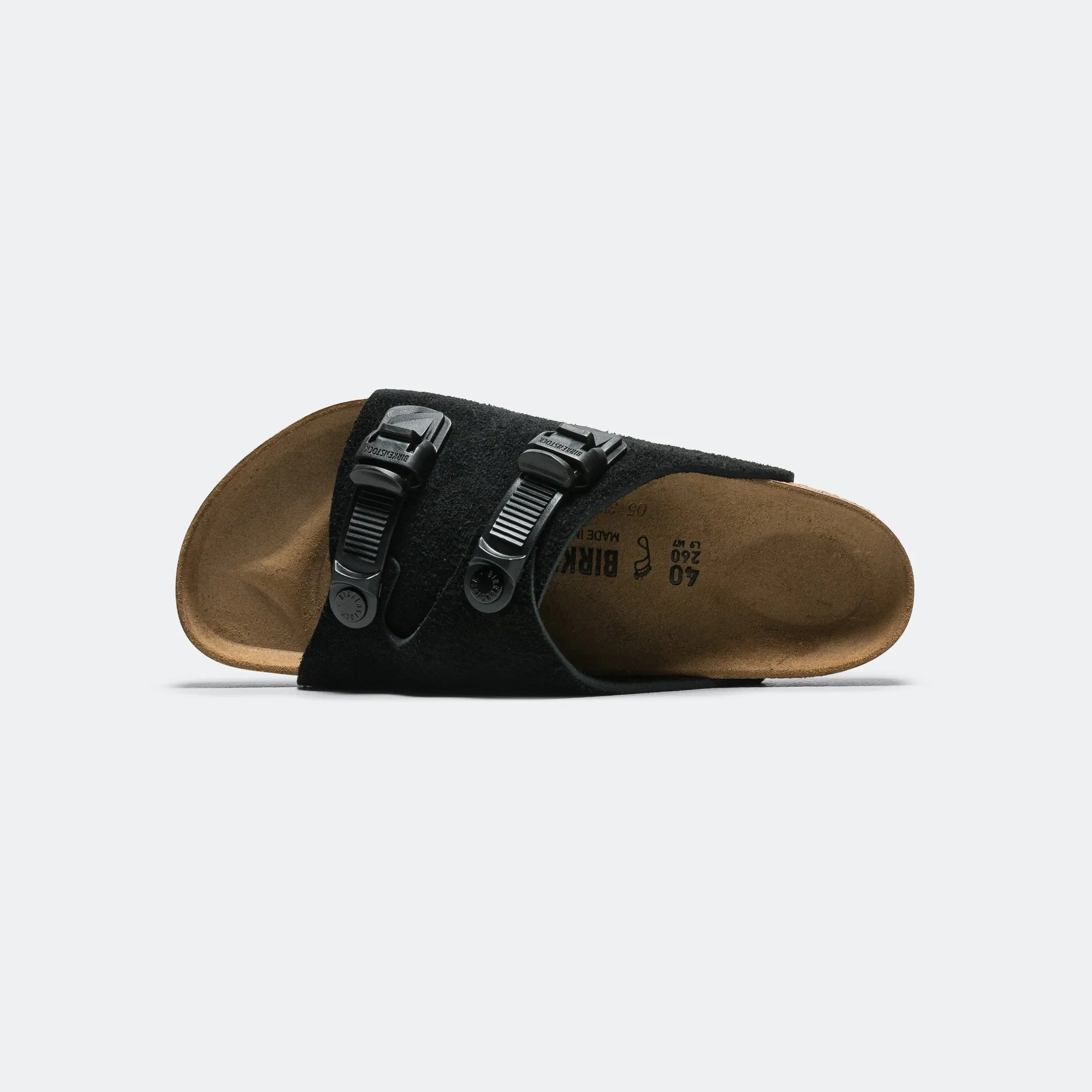 Chic Sporty Sandals Non-Slip Grip Zurich Tech - Black Suede Leather
