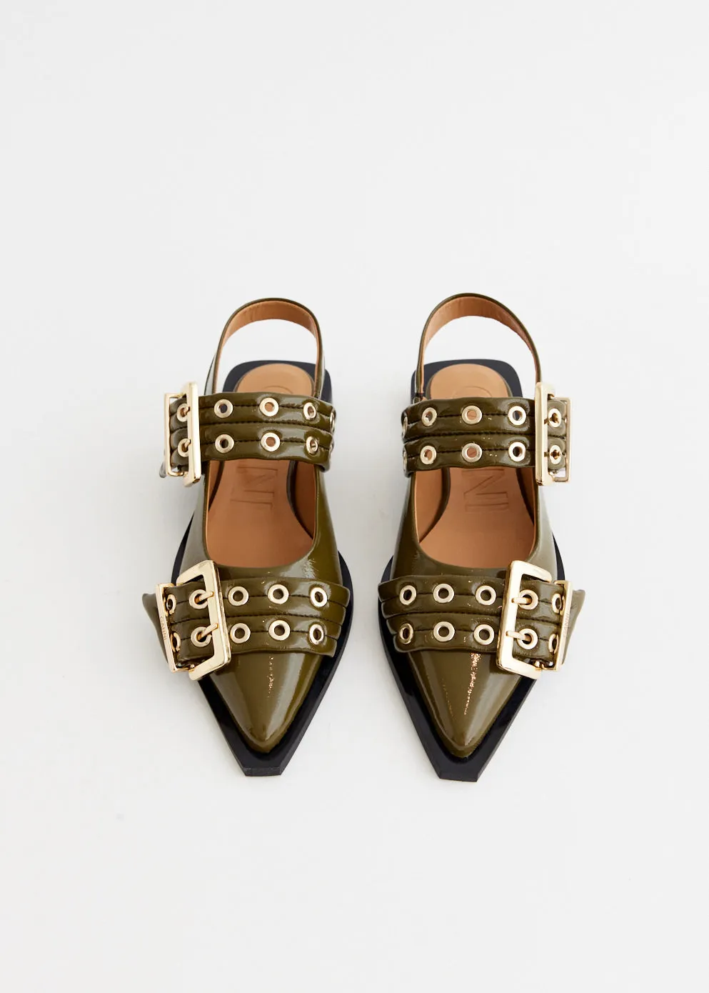 Moisture wicking Feminine Buckle Ballerinas