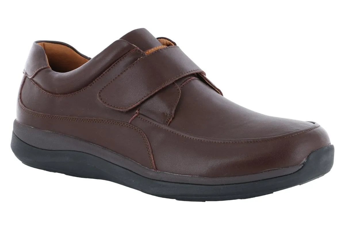 Propet Parker Velcro Shoe Brown Tunnel Walk Campus Fit