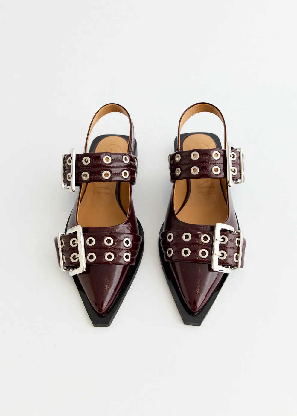Flat Bottom Soft Focus Feminine Buckle Ballerinas