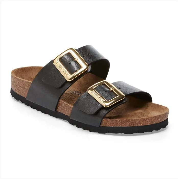 Comfortable Womens Birkenstock Sydney Birko-Flor Narrow in Graceful Licorice