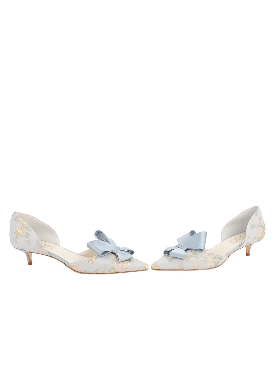Affordable Cliff d'Orsay Kitten Heel Brocade