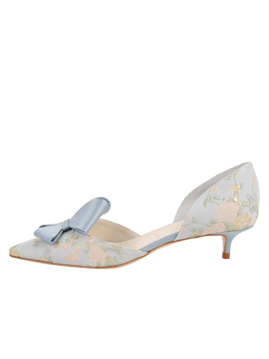 Cliff d'Orsay Kitten Heel Brocade swimmers All-day Traction