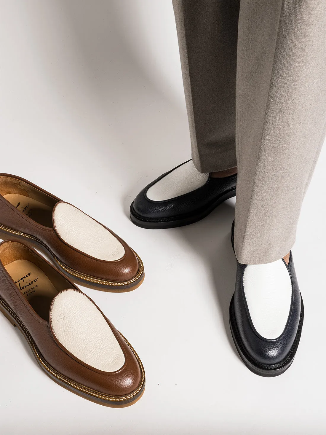 LEX GRAINED BROWN AND CREAM Understated Office Shoes