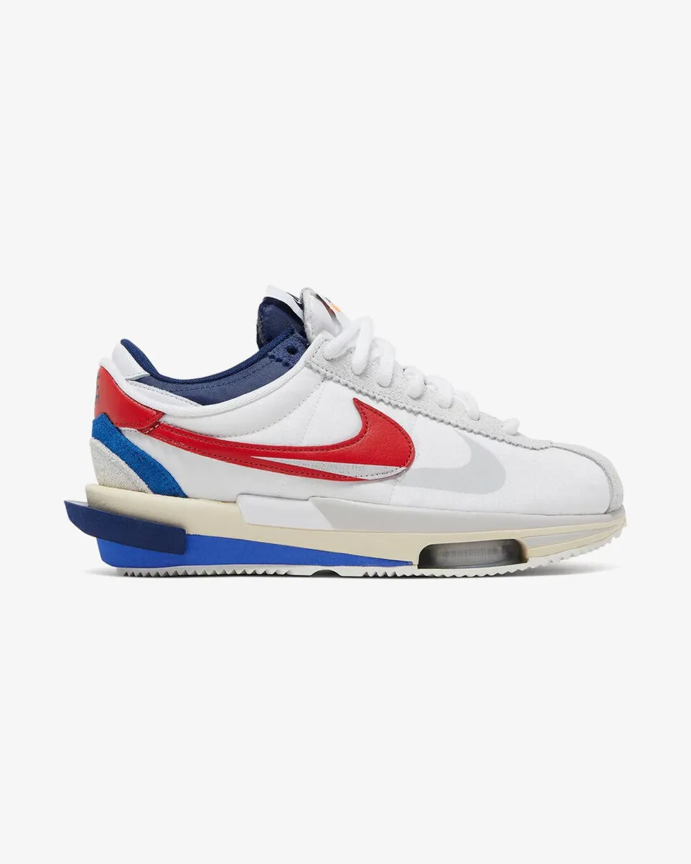 Slip-Resistant Shoes NIKE X SACAI ZOOM CORTEZ SP WHITE UNIVERSITY RED