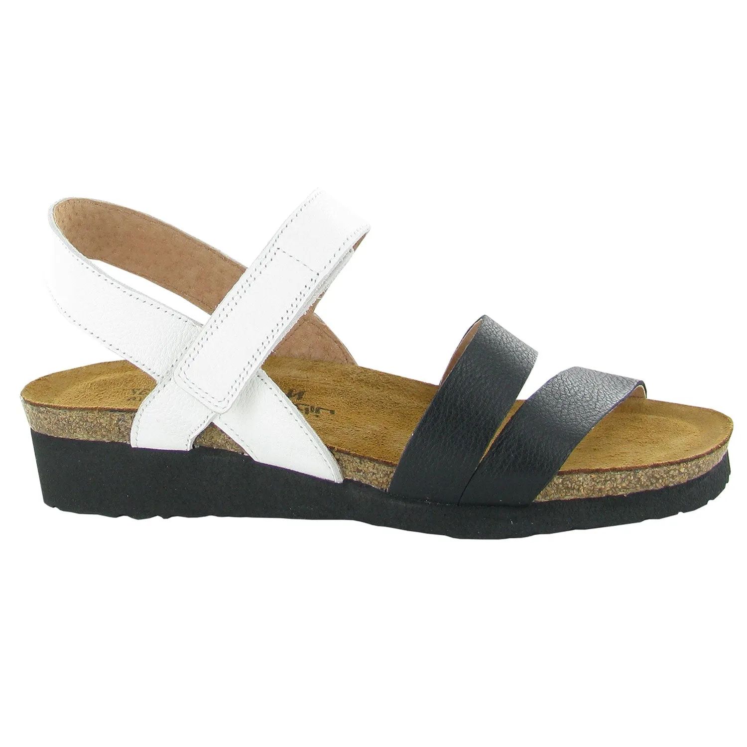 Unbeatable cushioning Kayla Sandal White and Black (7806-WFX)