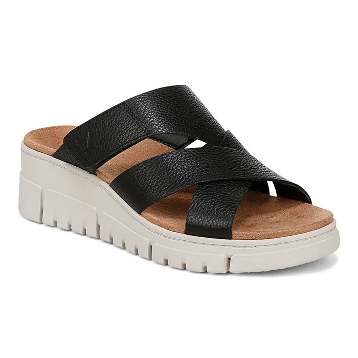 Womens Vionic Uptown Sunset in Black Elastic Strap Minimal Feel