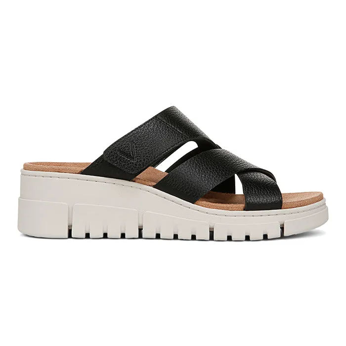 Mild Style Trendy Beach Footwear Womens Vionic Uptown Sunset in Black