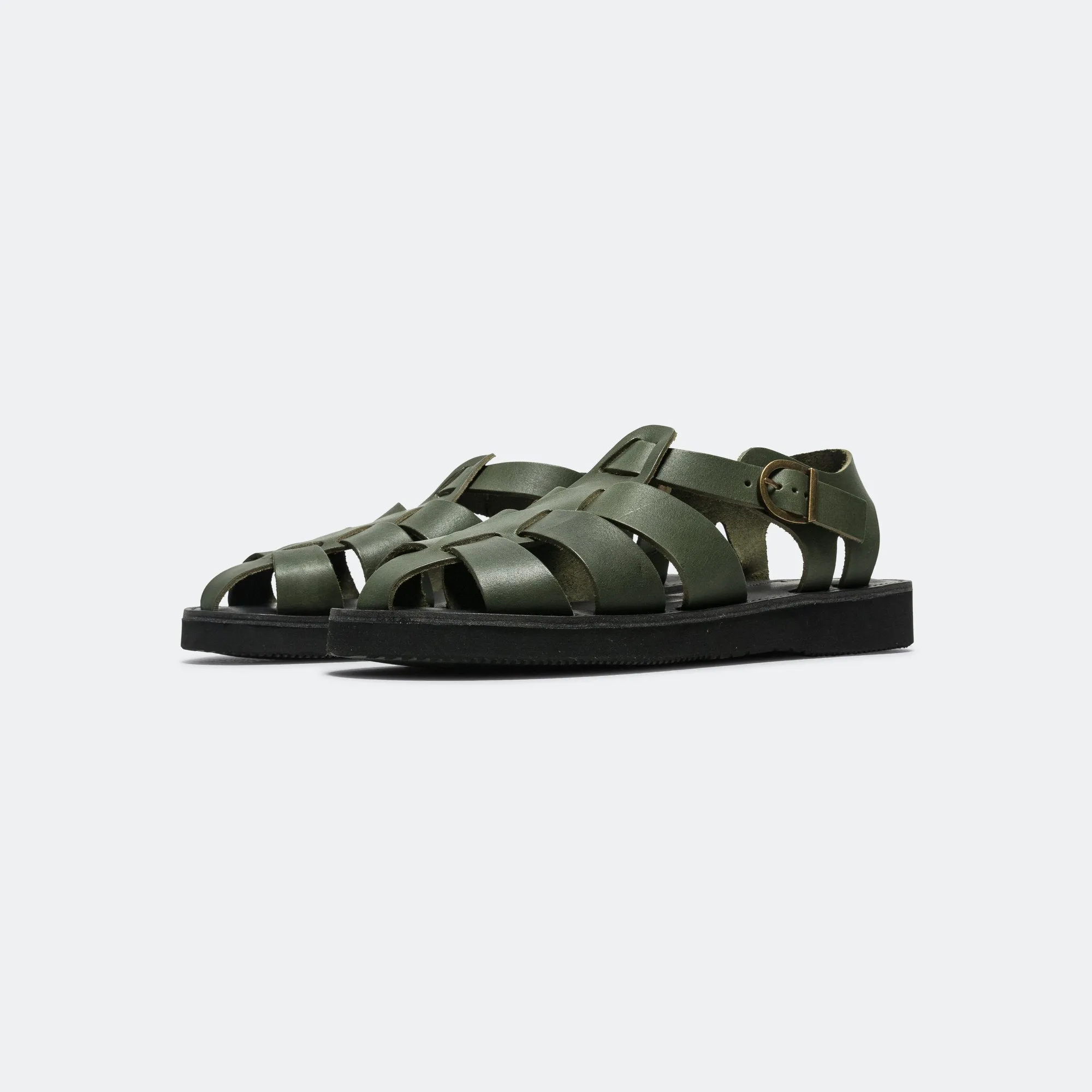 Gurkha Sandal - Pottery Green Functional Walking Shoes Open Form