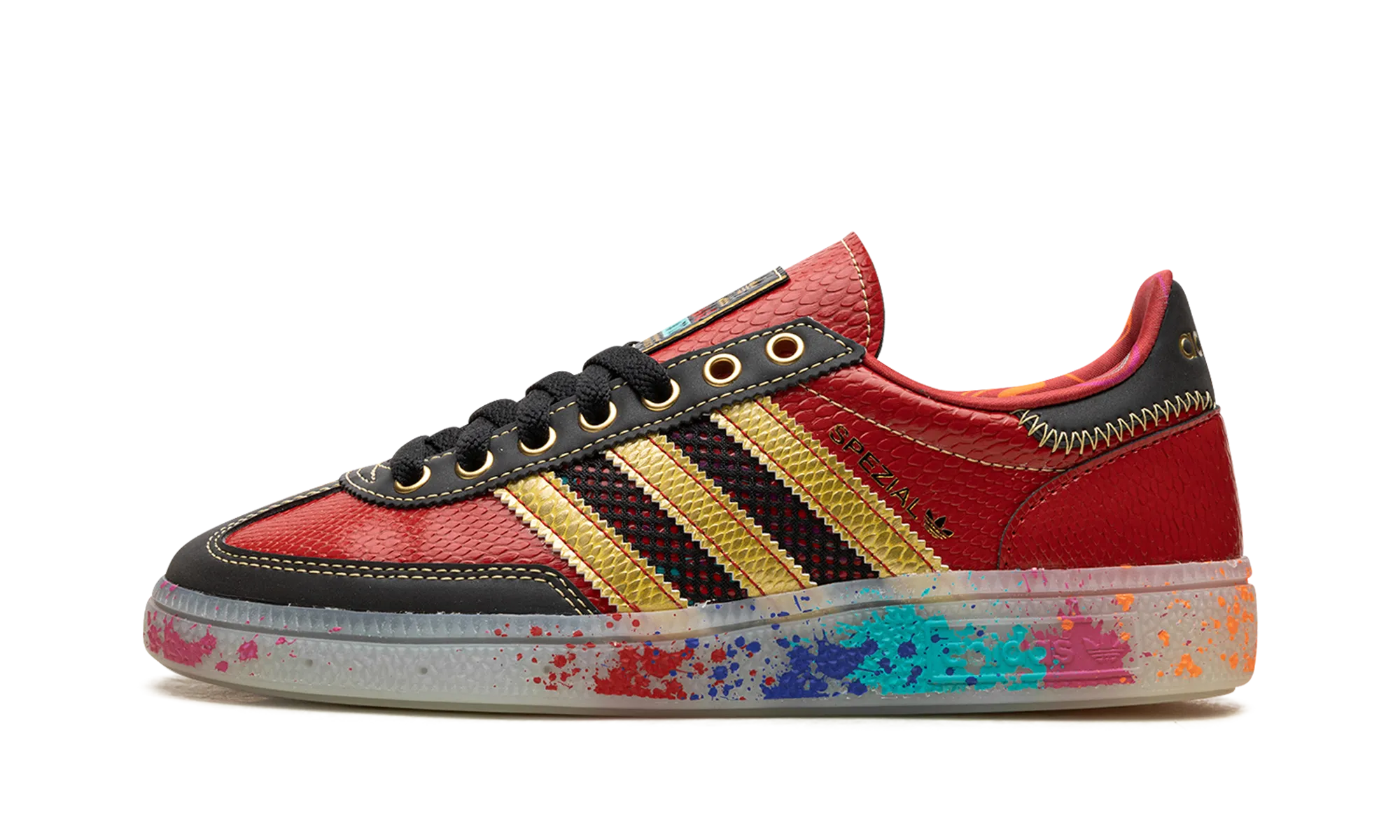 Classic Fit Comfortable Support Handball Spezial "S.E.E.D. - Scarlet Gold Paint Splatter"