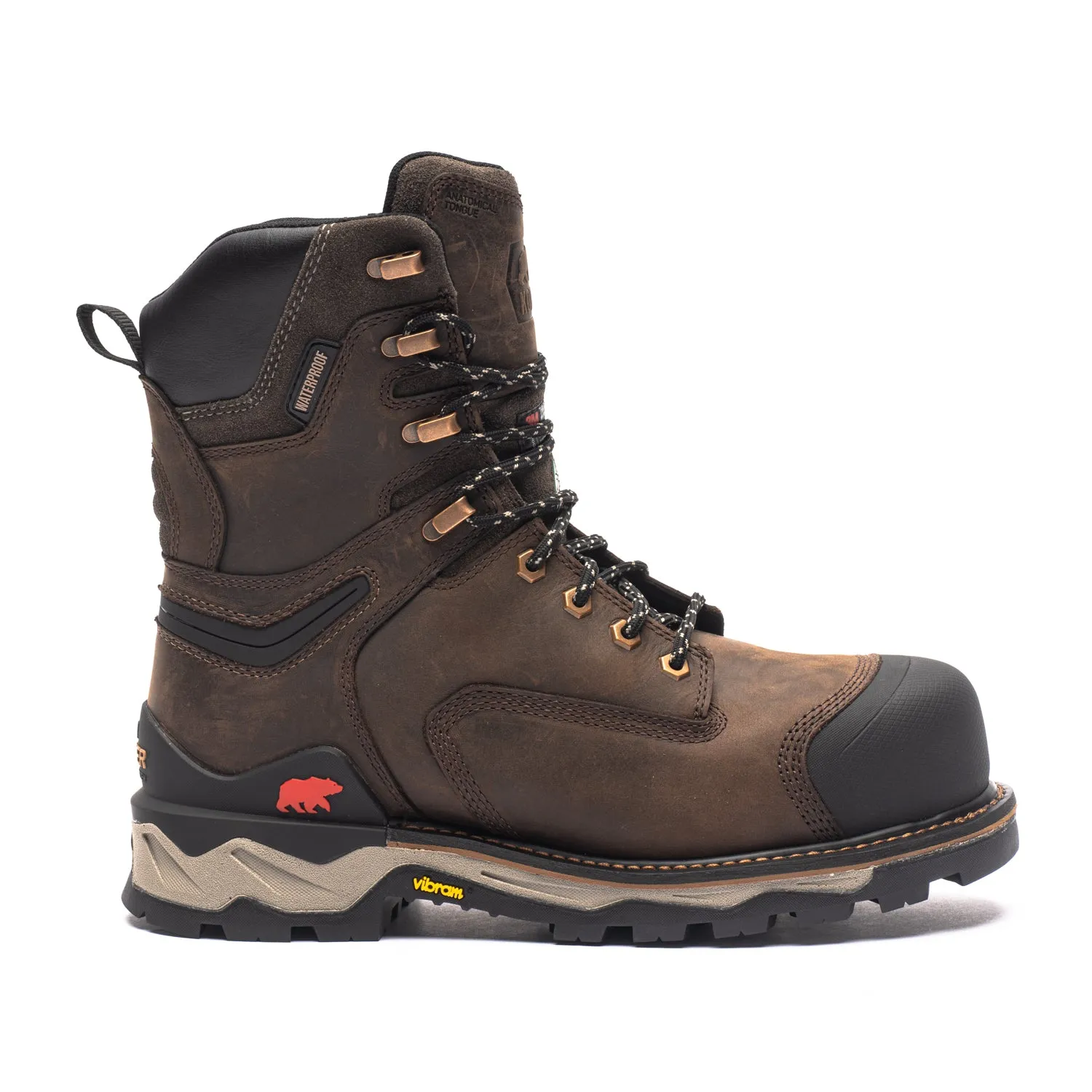 Neragon Men's 8" Composite Toe Work Boots 1304DB Velvet Texture
