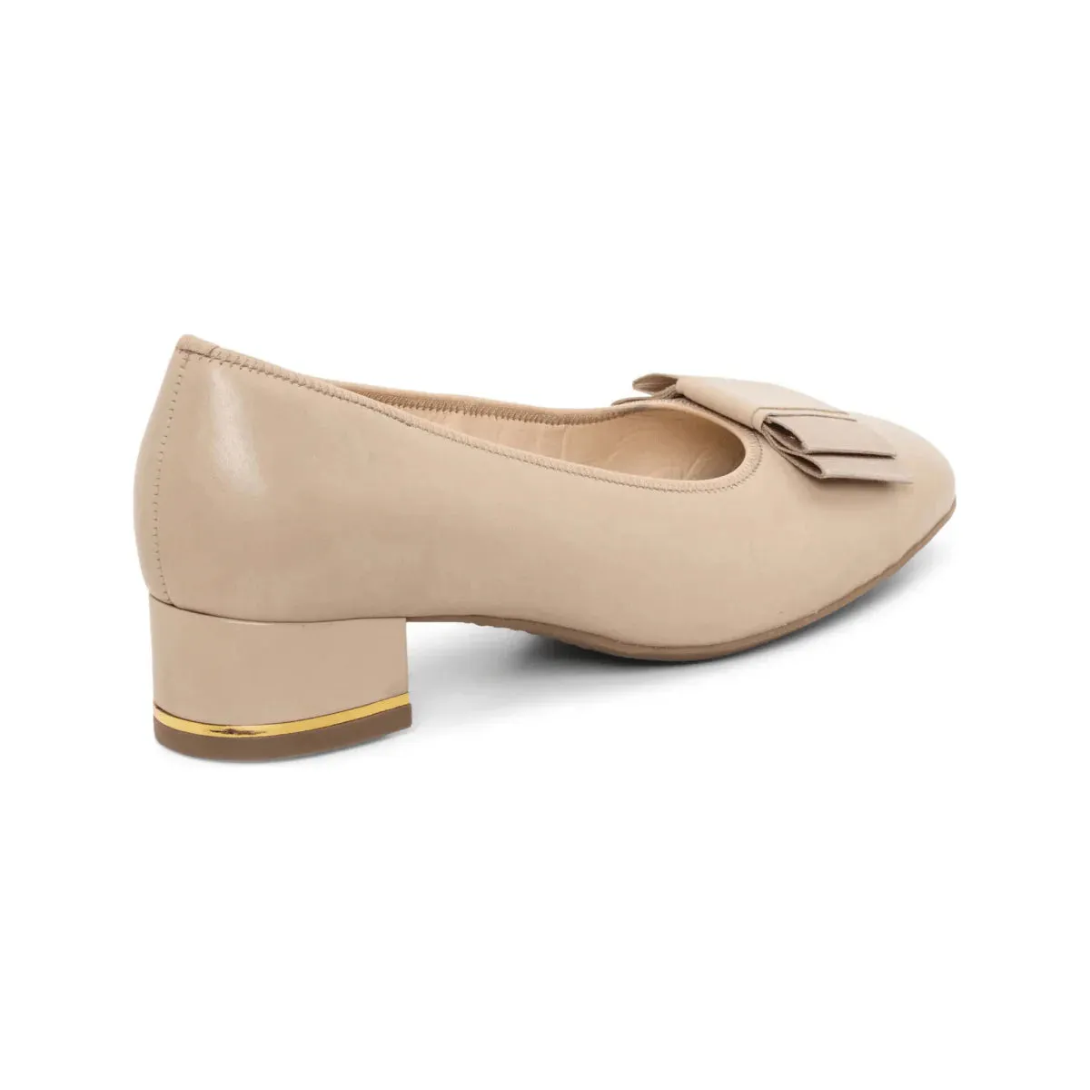 Garnet Women's Bow Block Heel Pump 35mm - Sand Deep Hue