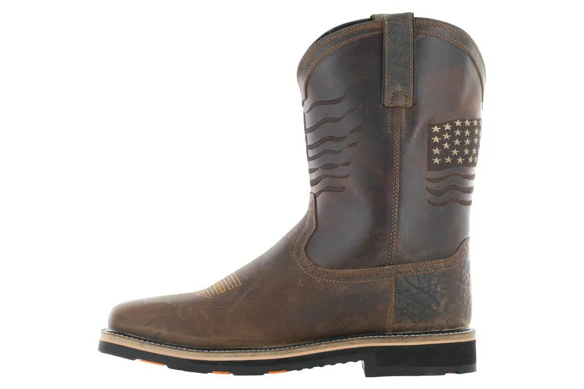 Hoss Rushmore Western Rancher Soft Toe Boot Brown Cushioned traction