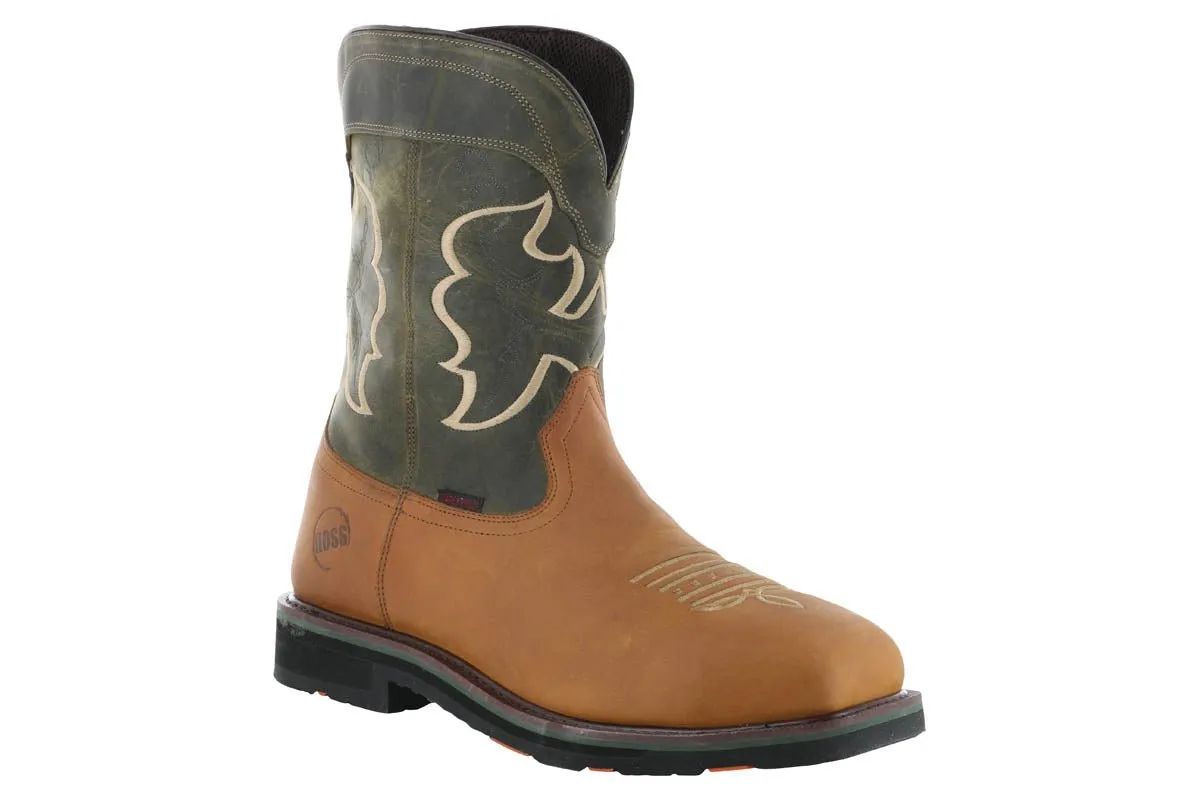 Hoss Showdown Composite Toe Western Boot Olive Energy return Sturdy Build