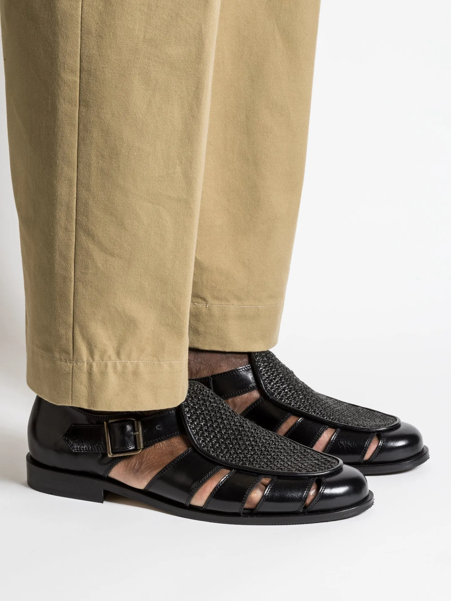 Padded materials FRANCK BLACK RAFFIA