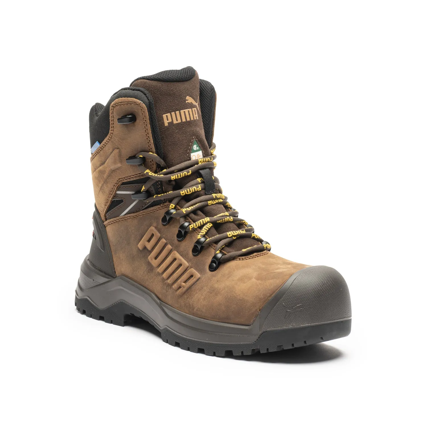 Iron Brown Men's 8" Composite Toe Work Boots 632723 Rain Friendly Compact Build