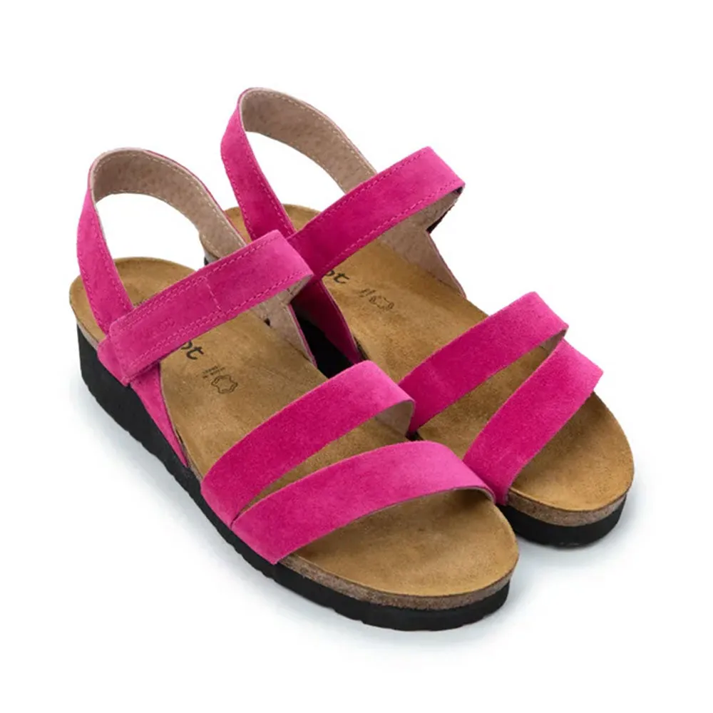least slip-resistant sole Kayla Fuchsia Suede Sandal (7806-CAQ)