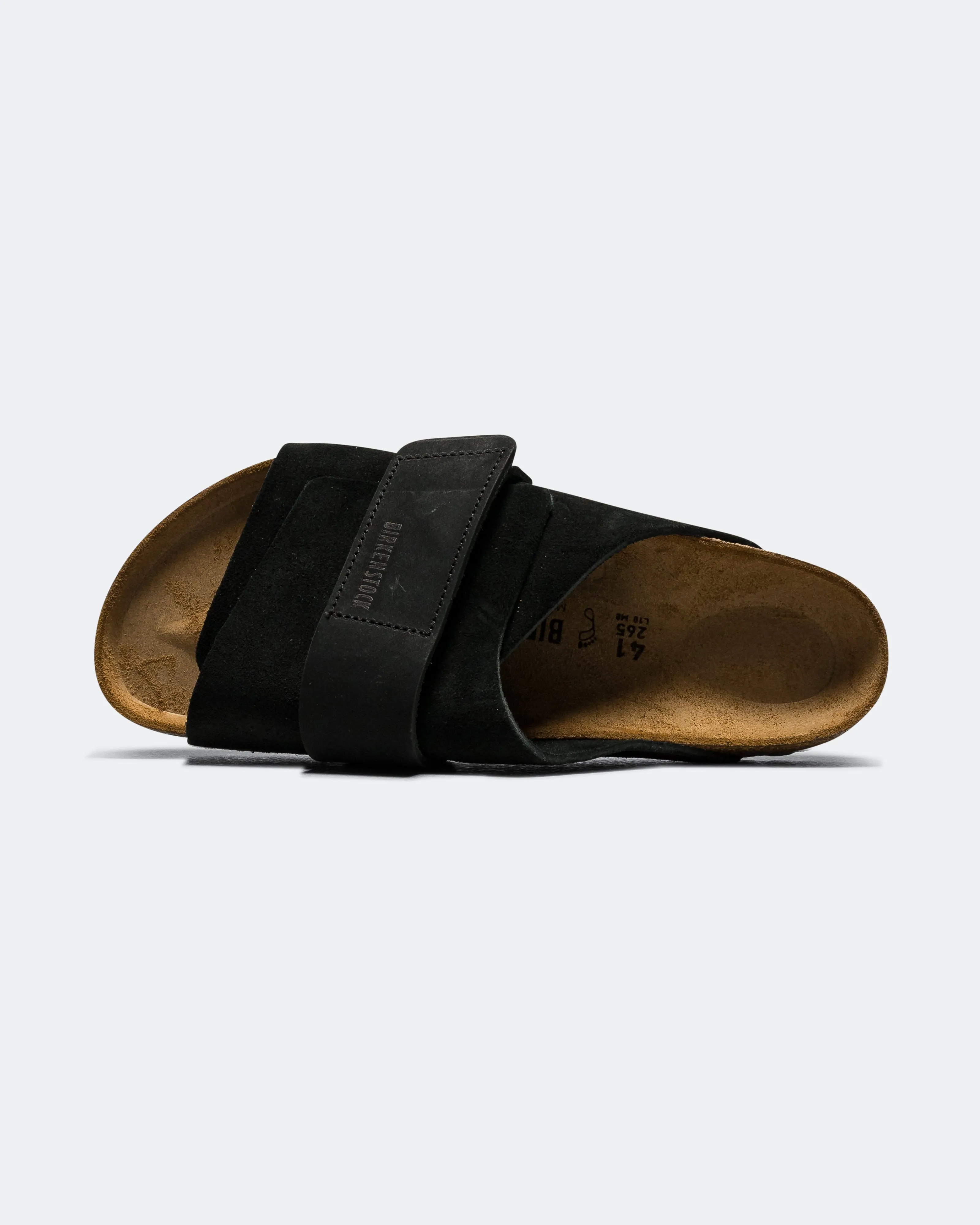Comfy Vacation Sandals Trendy Footwear for Summer Kyoto - Black Suede/Nubuck Leather