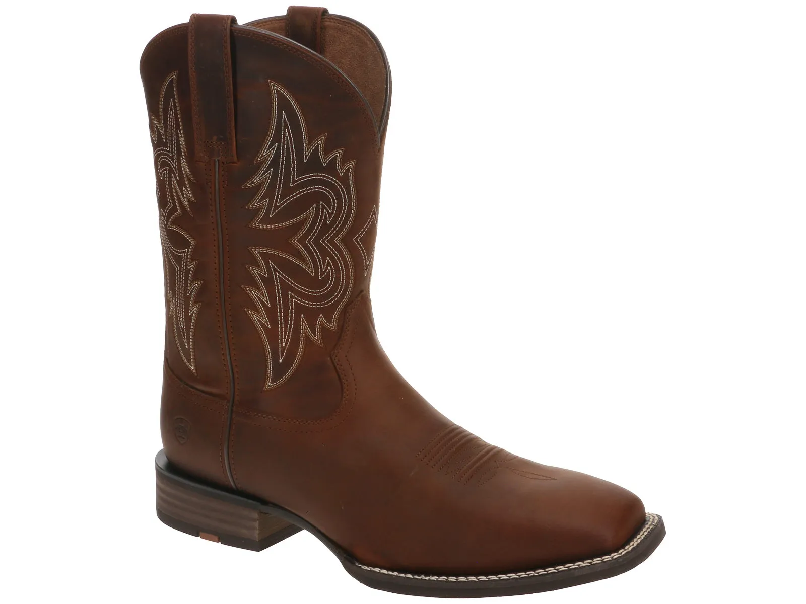 Crisp Lines Premium Comfort Ariat Western Big Rig Square Toe Cowboy Boot Brown