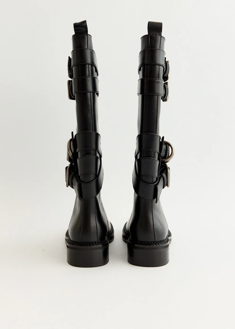 Fast Walk Sleek Look Layered Strap Boots