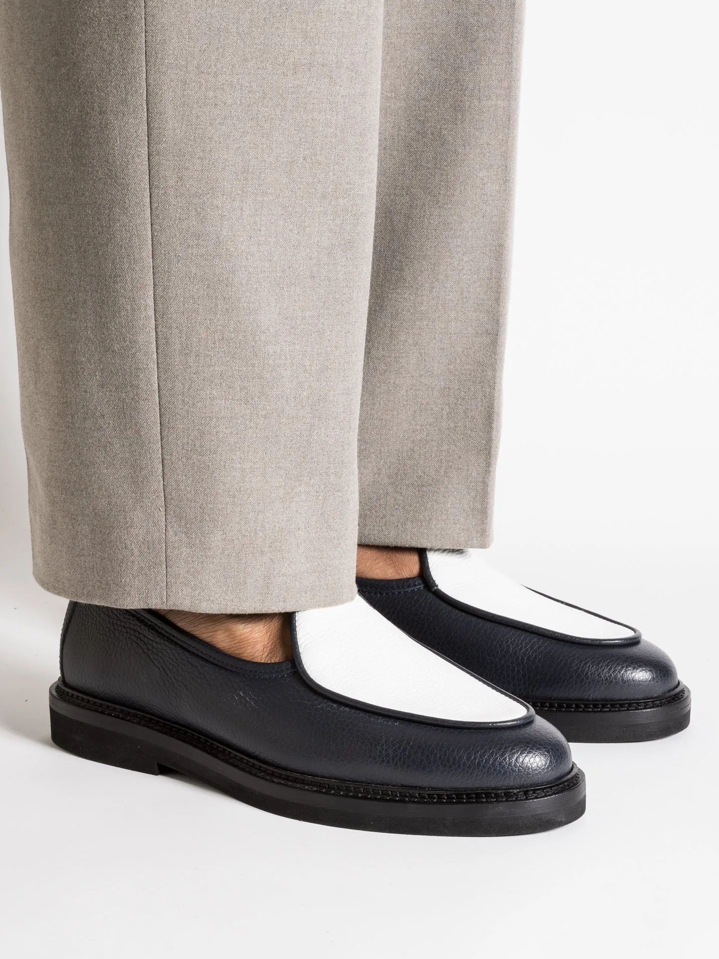 Season Wear Derby Style LEX GRAINED NAVY AND WHITE