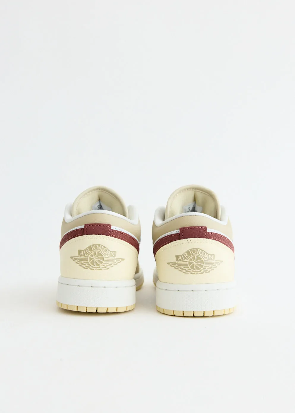 Women's Air Jordan 1 Low 'White Red Sepia' Sneakers Easy Going Cool Comfort