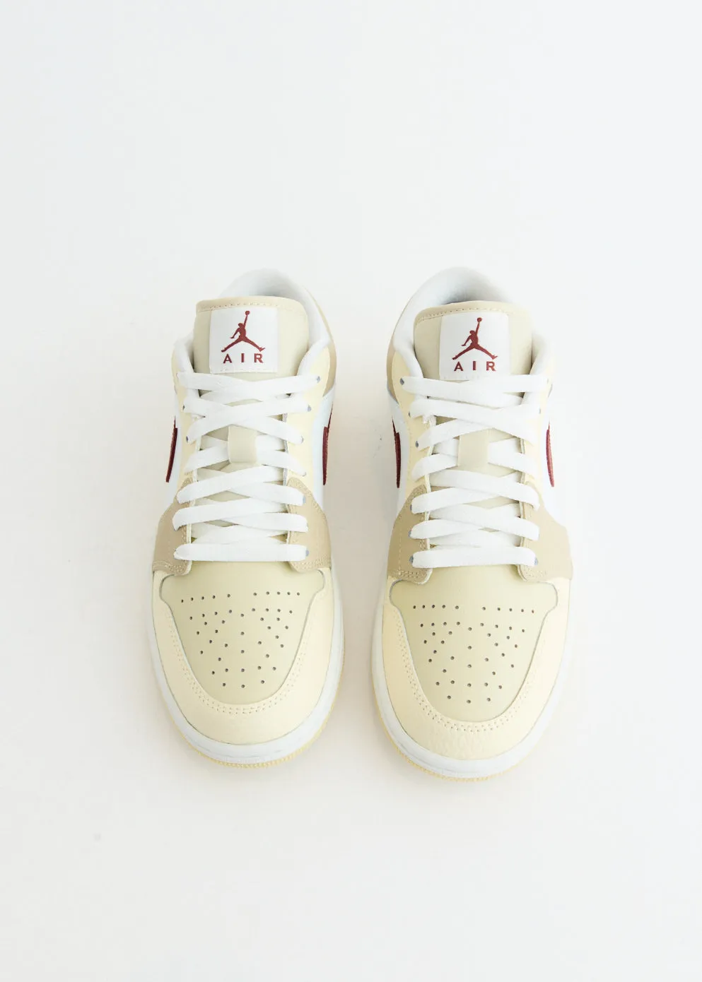 Soft Insole Women's Air Jordan 1 Low 'White Red Sepia' Sneakers