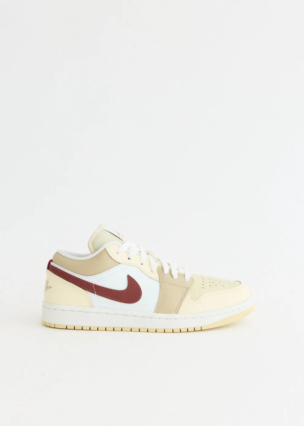 Color Fun Women's Air Jordan 1 Low 'White Red Sepia' Sneakers