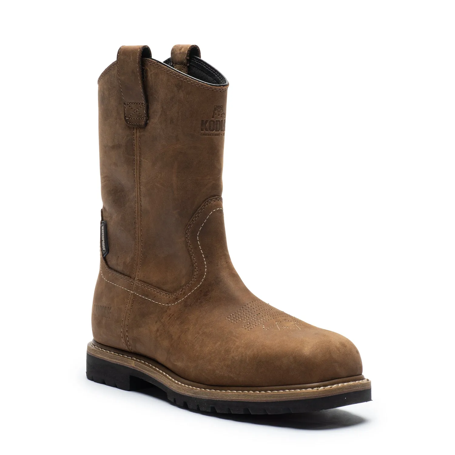 Lundbreck Men's Waterproof 8" Pull-On Work Boots 837CBN Comfortable compression