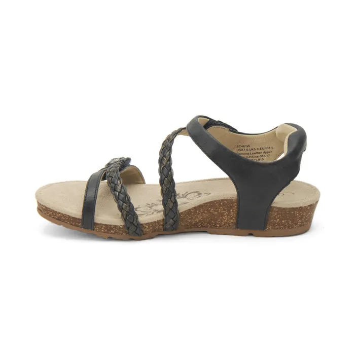 Y Strap Design dry weather Womens Aetrex Jillian Braided Quarter Strap Sandal Navy