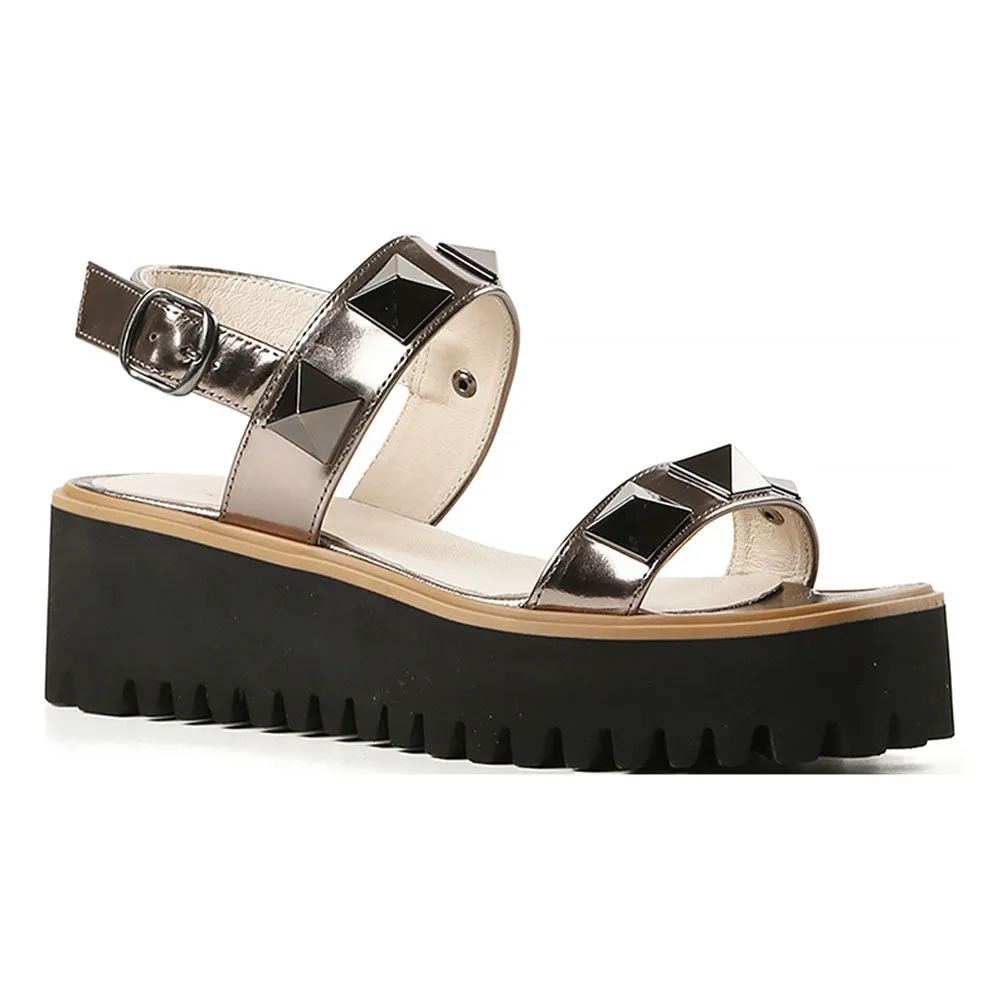 Pyramid Stud Flatform Sandal ratio rubber