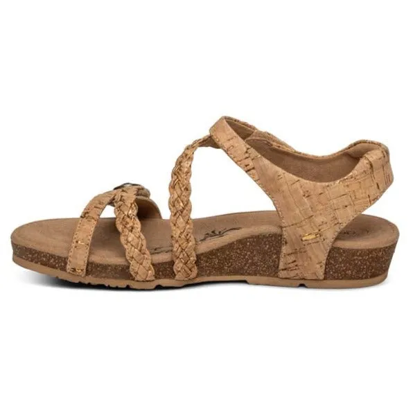 UV Protection Knotted Straps Womens Aetrex Jillian in Cork
