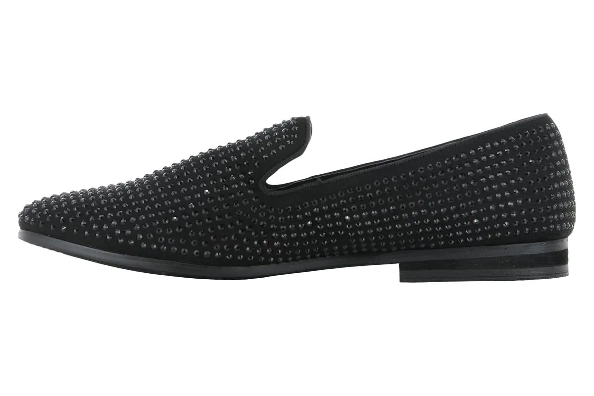 High Shine Steve Madden Caviarr Black Stud Loafer